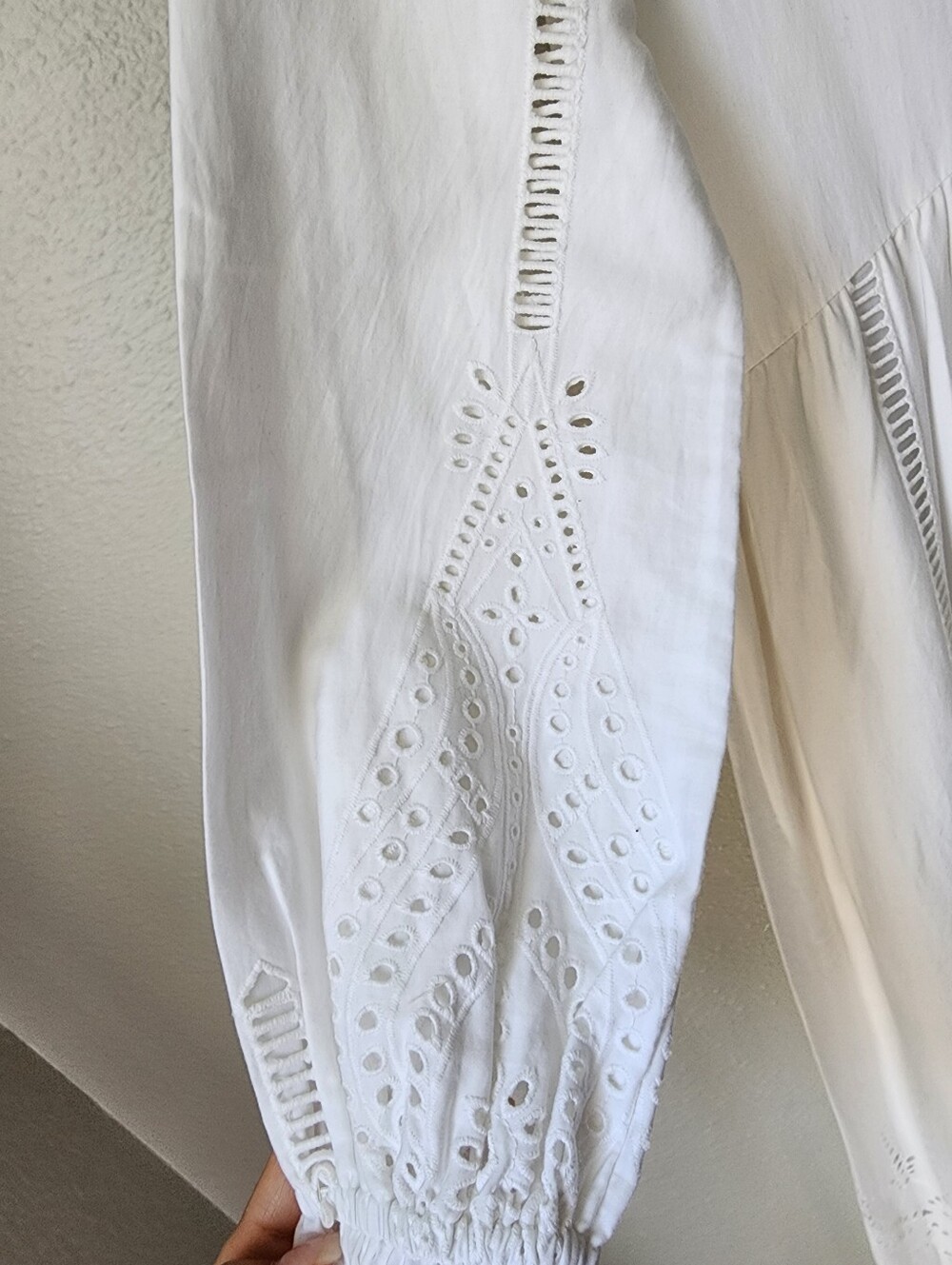 The Kooples Broderie Anglaise Eyelet Embroidered Cotton Maxi Size 1 Small White - Picture 7 of 16